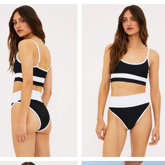 NWT Beach Riot Core Collection Emmy Bottom in Black & White Size Medium - Picture 1 of 6